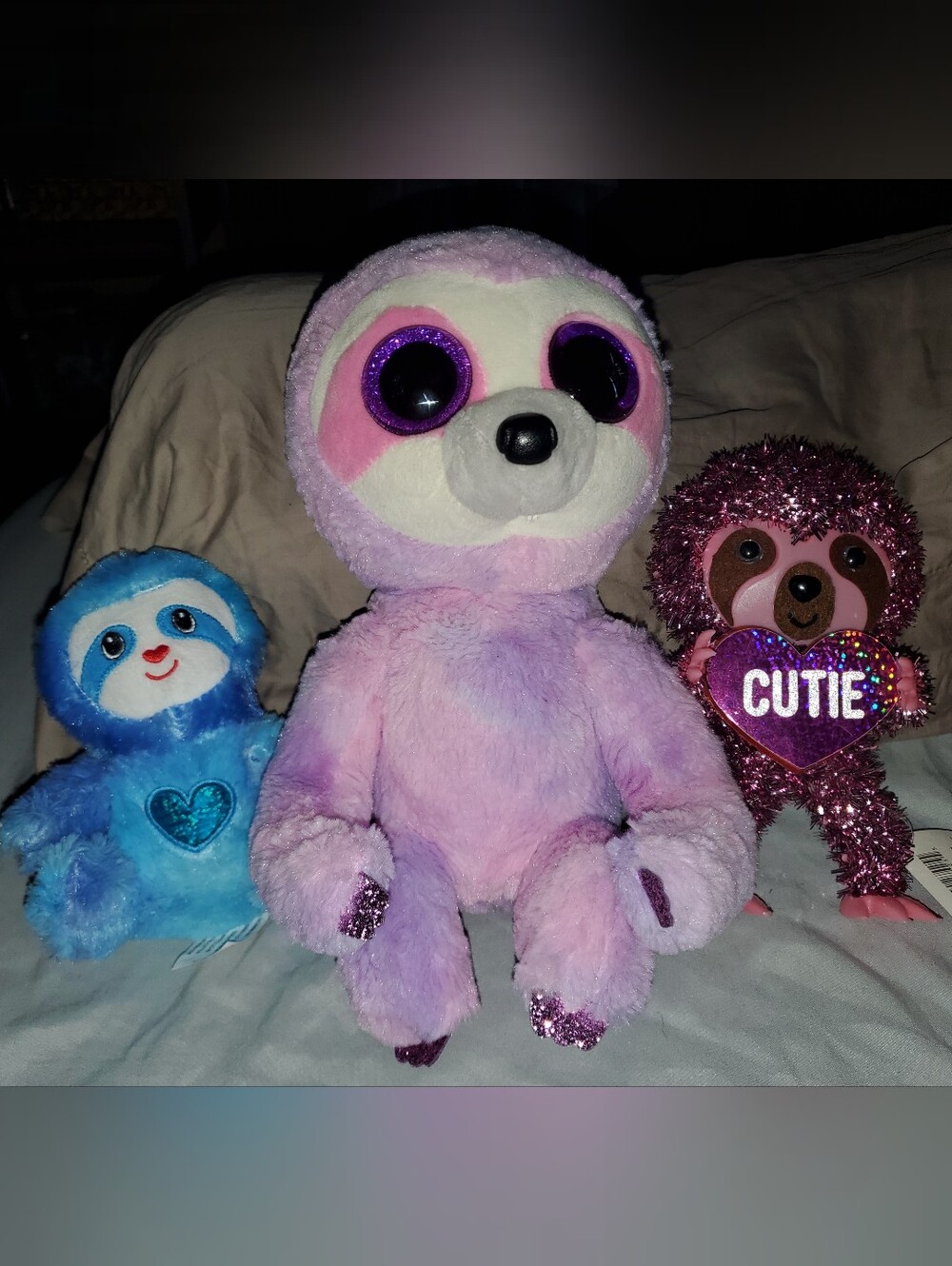 Sloth lot of 2 new little sloths + 1 bigger ty beanie baby sloth